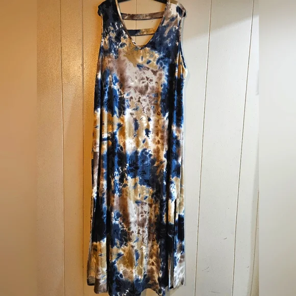 chinese dress ladies Nina Leonard Women's Plus Size Elastic Waist Sleeveless Maxi Dress   Biggybargains